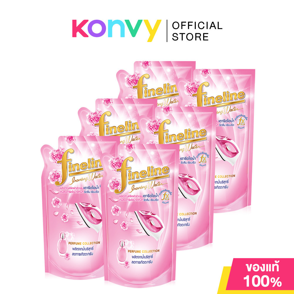 Fineline Ironing Perfume Collection Refill [Pink] [600ml x 6pcs] ไฟน์ไลน์ ผลิตภัณฑ์รีดผ้า.