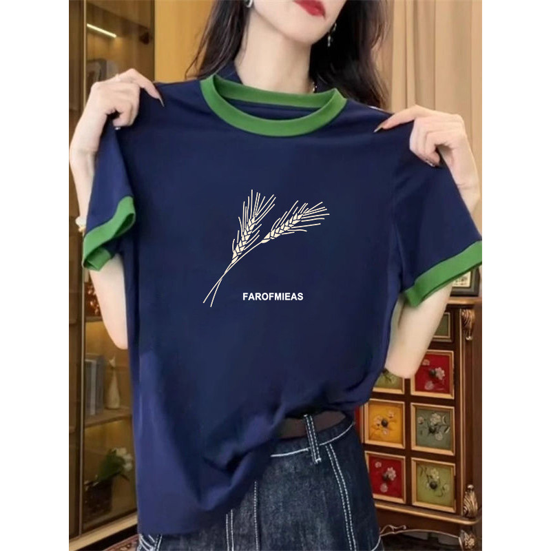 aimer เสื้อยืด เสื้อยืดขาว เสื้อยืดสุภาพสตรีสไตล์ญี่ปุ่น ทำจากผ้าฝ้ายแท้ สวมใส่สบาย มีการออกแบบทันสม