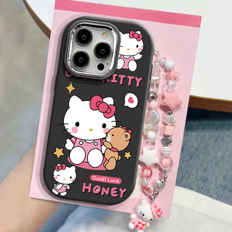 ตุ๊กตาหมีสีชมพู KT แมวสําหรับ Samsung A02 A03 A04E A03S A02S A04 A05 A05S A10 A10S M01S A11 A12 M12 