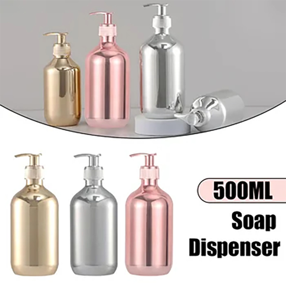 300มิลลิลิตร/500มิลลิลิตร Electroplating ห้องน้ําแชมพูขวดเปล่าขวดปั๊มรีฟิลตู้ทําสบู่เจลอาบน้ําภาชนะบรรจุของเหลว