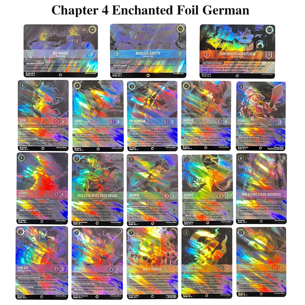 [NEW] การ์ด Lorcana Proxy Chapter 4 Enchanted ฟอยล์ Ursula Return Complete A ชุดภาษาอังกฤษ/french/ge