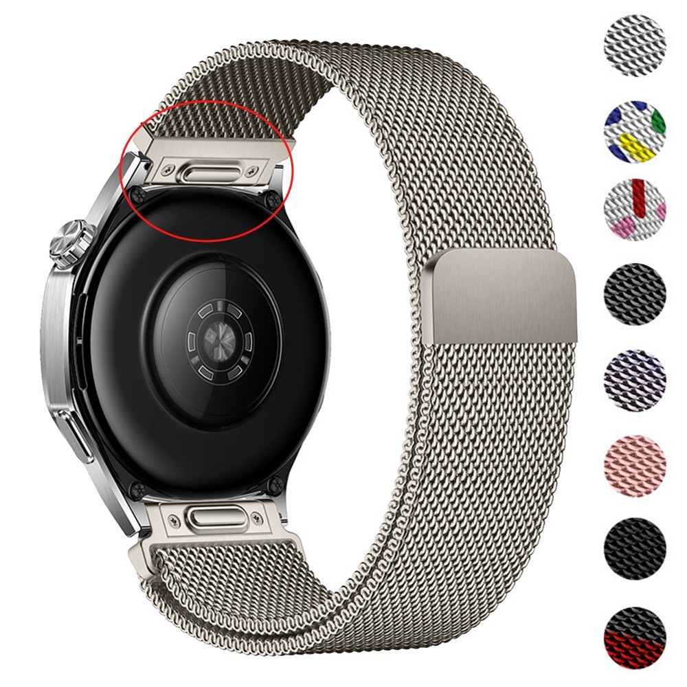 22mm Milanese Loop สายสแตนเลสสําหรับนาฬิกา Huawei GT6/5/4/3/2 pro 46 มม.นาฬิกา 5 46 มม.สร้อยข้อมือแม่เหล็กสําหรับ Amazfit bip 6/GTR4/3 สายคล้อง