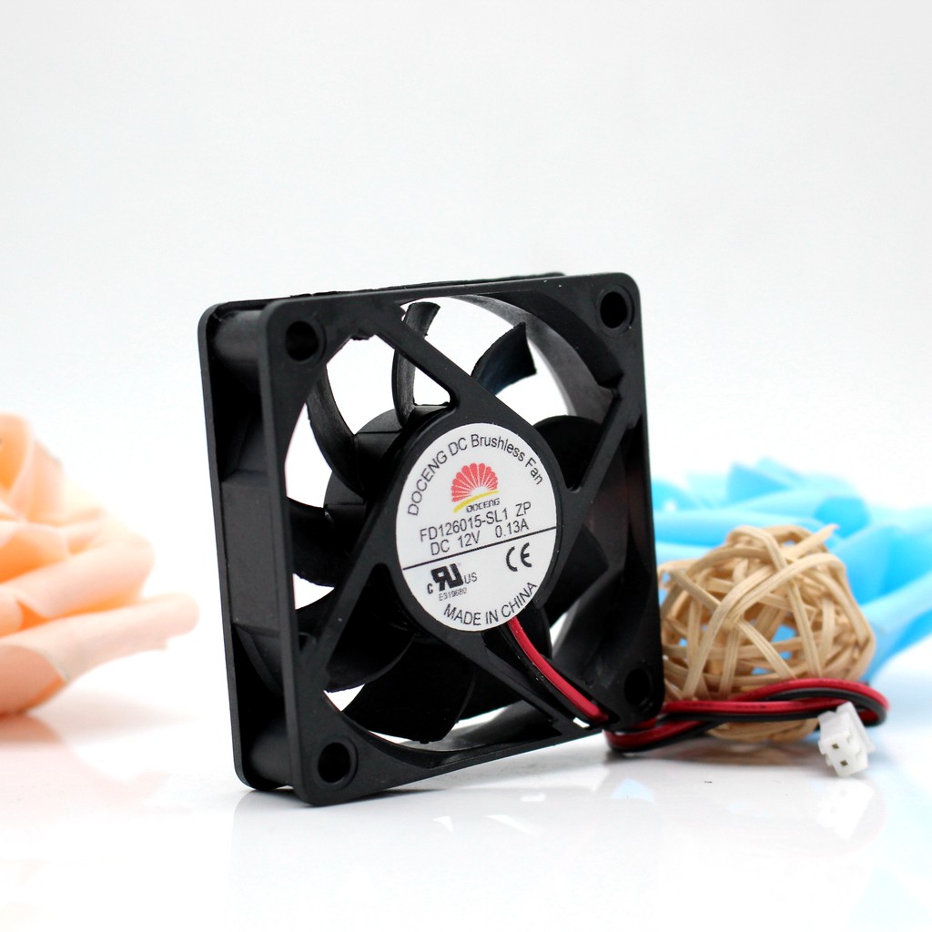DOCENG DC พัดลมไร้แปรงถ่าน 6015 FD126015-SH1/SL1 ZP DC12V 0.18A