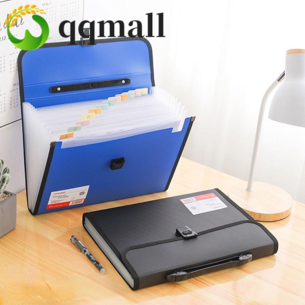 Qqmall กระเป๋าเอกสาร ขนาด A4 13 ช่อง แบบมือถือ
