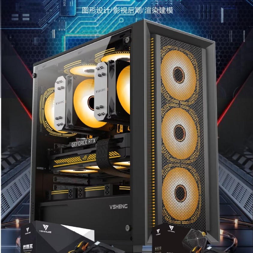 Dual Channel X99 แชสซี X99 Dual Channel CPU Server 33 เมนบอร์ดกว้าง E-ATX คอมพิวเตอร์ด้านข้างแชสซีโป