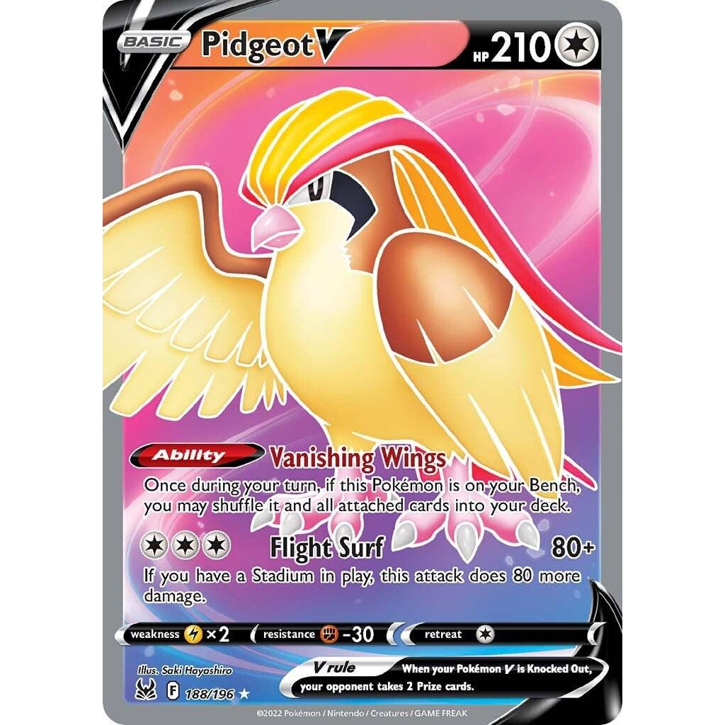 [Binder Condition] Pidgeot V 188 Pokemon Lost Origin