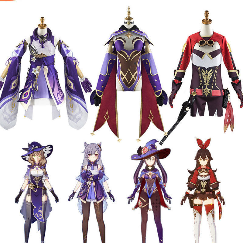 Genshin Impact Cosplay Outfit Set - Lisa & Keqing Anime Style Women's Costume HYG