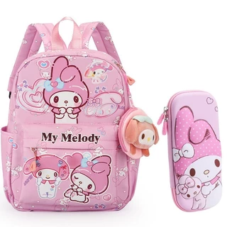 MOKO SANRIO กระเป๋าเด็ก ป้องกันหลัง กันน้ำ Cinnamoroll Kuromi ชุดกล่องดินสอ ส่งไว