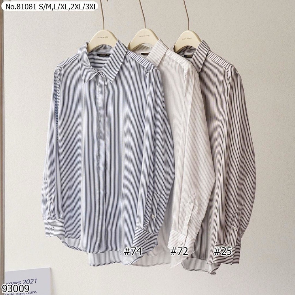 Vertier เสื้อแขนยาว No.81081 ผ้านิ่มPoly ลายพิมพ์ งานห้าง