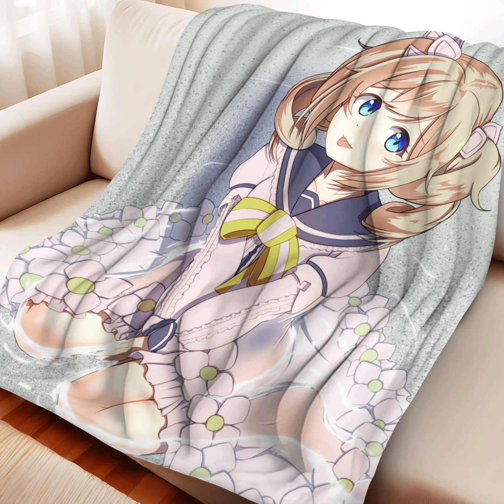 Genshin Impact Barbara Flannel ผ้าห่มแบบพกพา Home Travel Camping โซฟาปิกนิก Flannel ผ้าห่ม