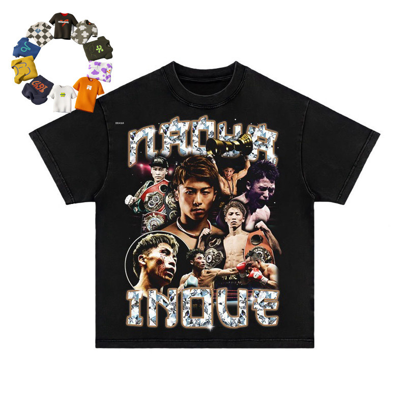 เสื้อยืดชกมวย NAOYA INOUE ทำจากผ้าฝ้าย 100%, สไตล์แฟชั่น, มีให้เลือกตั้งแต่ไซส์ S ถึง 4XL