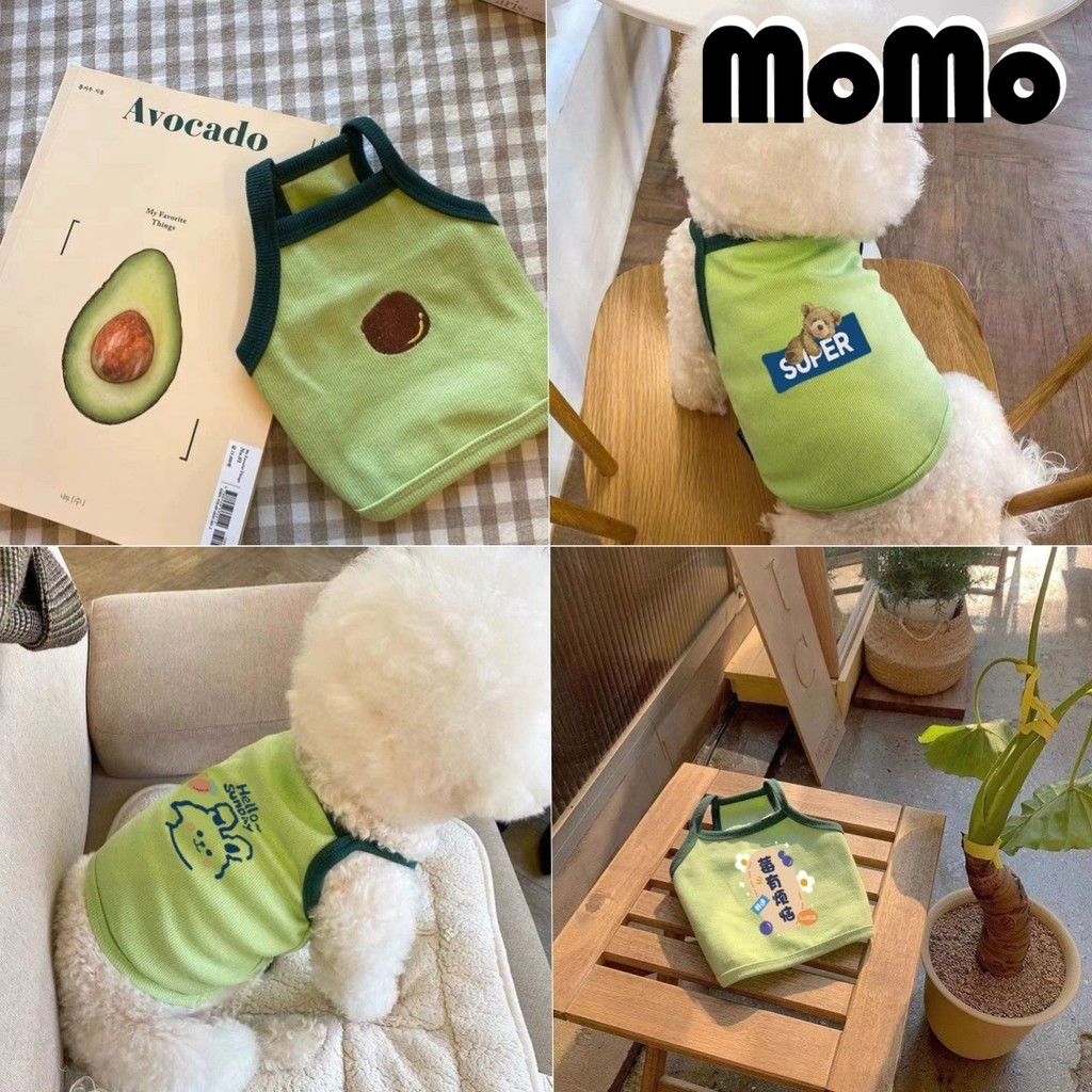 Avocado Green Thin Camisole Dog Clothes Teddy Bichon Pet Kitten Yorkshire Schnauzer