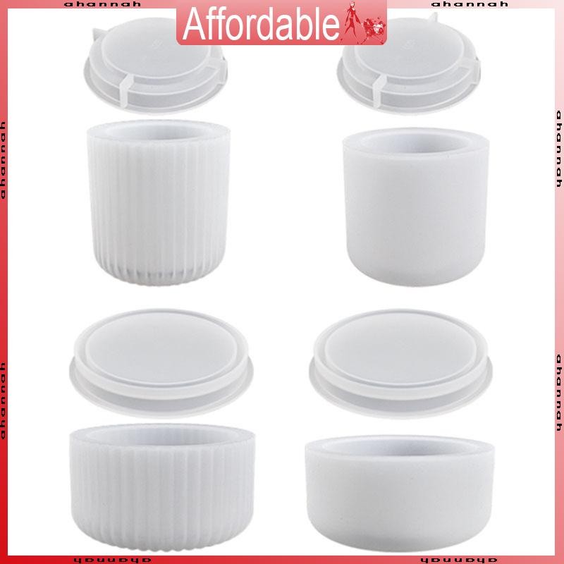 AH แม่พิมพ์โถเก็บของซิลิโคนพร้อมฝาปิด Mould สําหรับ Concre Cement