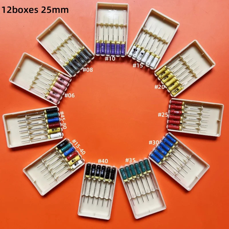 12boxes ทันตกรรม K-FILE แฟ้ม 21/25/31 มม.SSt Endo Root Canal K ไฟล์ใช้ Endodontic Finger Spreader ทั
