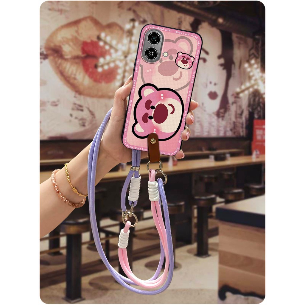 Crossbody แฟชั่นออกแบบเคสโทรศัพท์สําหรับ ZTE Blade A35e 6GB RAM 64GB Dirt-proof น่ารัก Diagonal Anti