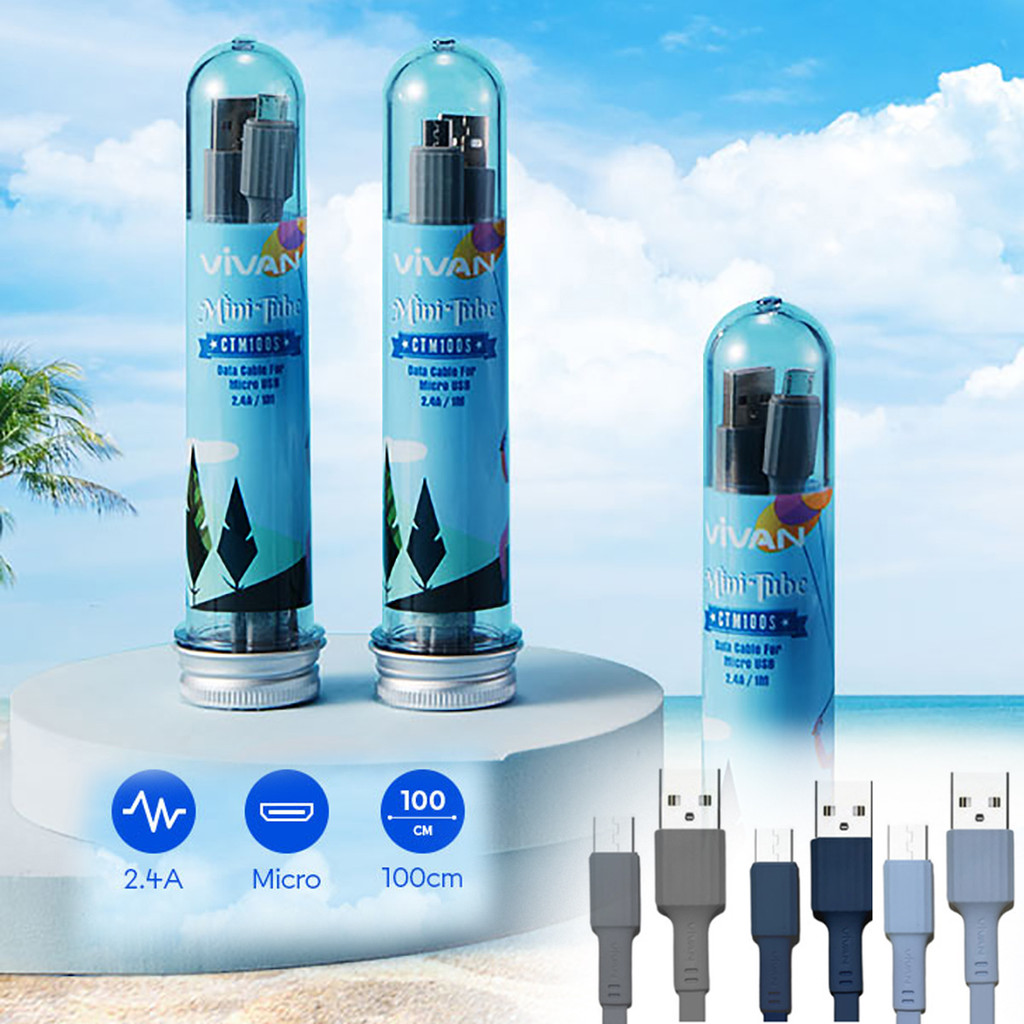 CMB VIVAN CTC100S CTM100S CTL100S PREMIUM MINI TUBE MICRO USB TYPE-C IOS DATA CHARGER CABLE