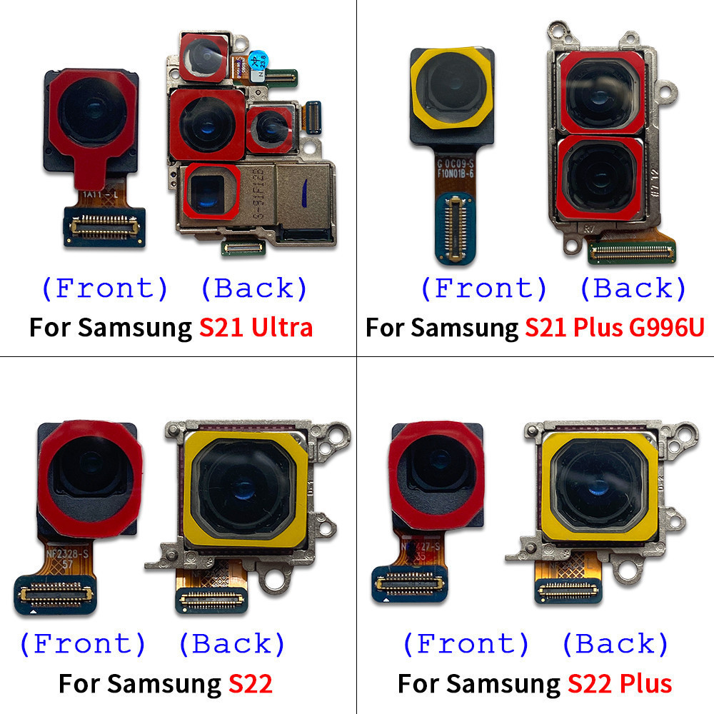 ด้านหน้า Facing กล้องกลับโมดูลกล้องด้านหลัง Flex Cable สําหรับ Samsung S21 S21 Plus G991B G991N G991U / S21 Ultra S22 Plus