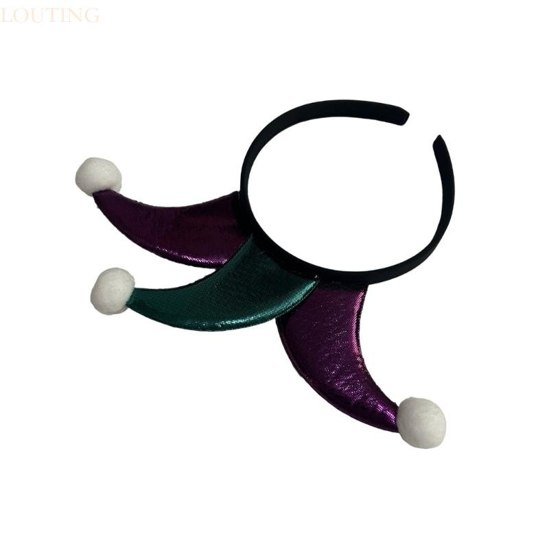 LOUTING Jester Fun Hairbands Jester Clown Glitter Horn สําหรับ Photo Studio Photo Props