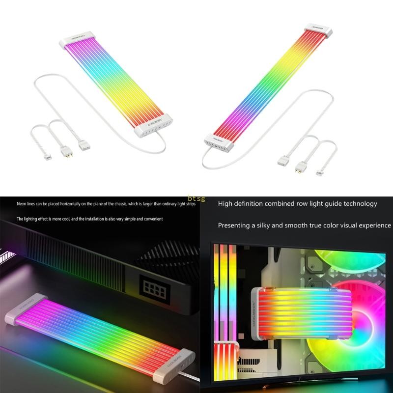 Btsg DazzlingPC จอแสดงผล ARGB สาย ARGB 5V3Pin 4Pin สําหรับ GPU 8pin 24pin