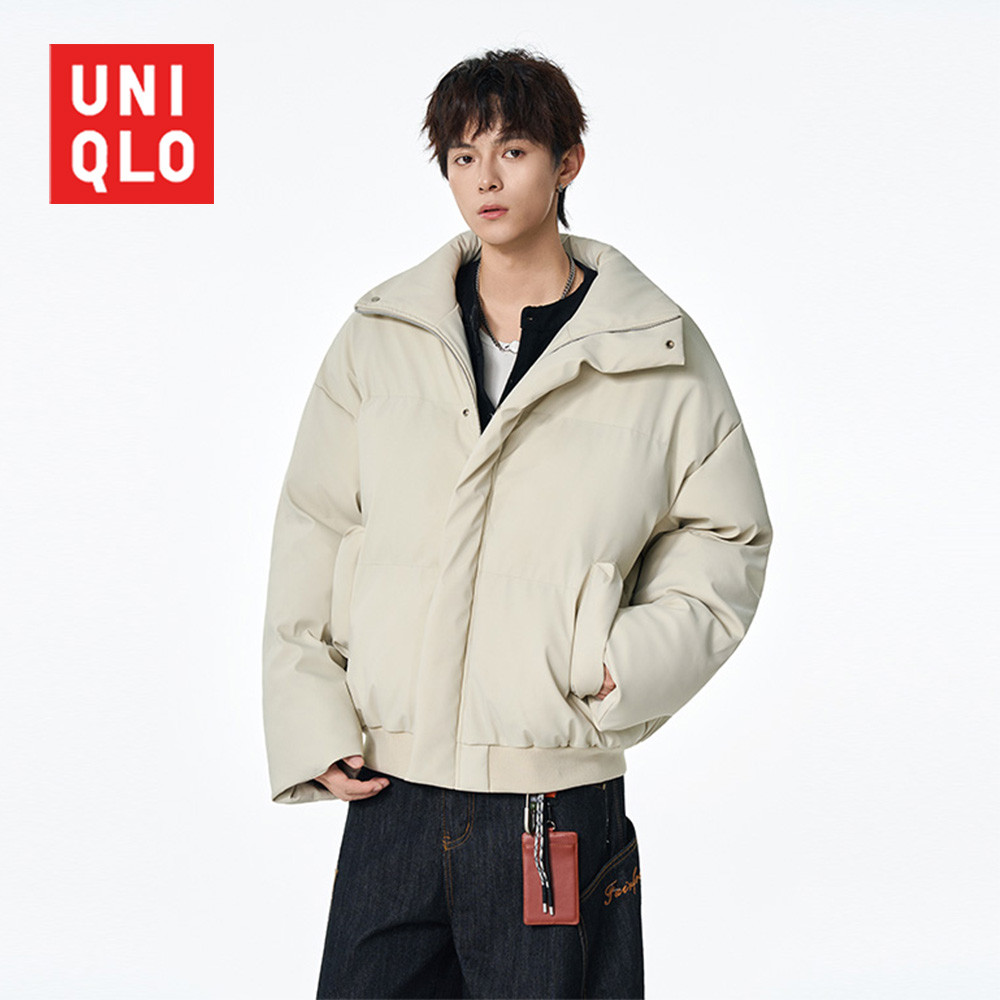 UNIQLO 2025 ฤดูใบไม้ร่วงและฤดูหนาวใหม่เสื้อผ้าฝ้ายผู้ชายกลางแจ้งอบอุ่นขนมปังเสื้อผ้าแฟชั่นร้อยชุดลำลองคู่รักเสื้อ