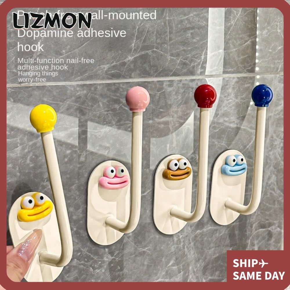 LIZMON ตะขอถ้วยดูด, ตะขอติดผนังแบบใช้ซ้ําได้, Punch Free Traceless Storage Hanger ห้องน้ํา