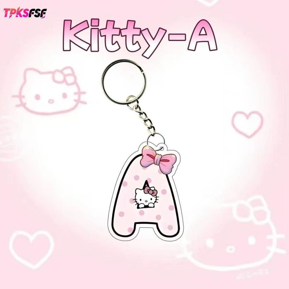 พวงกุญแจ Hello Kitty การ์ตูนพร้อม charm คู่ สำหรับตกแต่ง