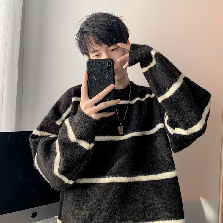 เสื้อถักลายเกาหลี สำหรับผู้ชาย คุณภาพสูง ใส่สบายและคล่องตัว - รูปที่ 2