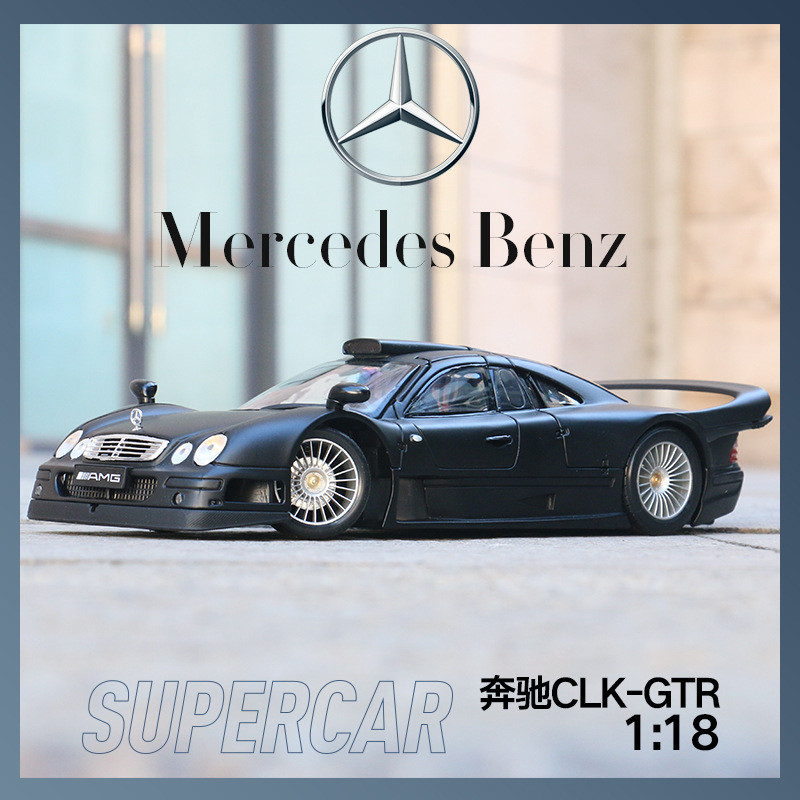Meritor รูปที่ 1: 18 Mercedes-Benz CLK GTR จําลองรถรุ่นของเล่น Static โมเดลรถตกแต่ง