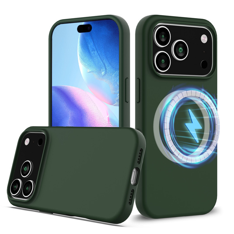 สําหรับ iPhone 17 Pro Max, 17 Air Case ELVEV ซิลิโคนเหลวแบบนุ่มฝาครอบป้องกันดูดพร้อมซับไมโครไฟเบอร์