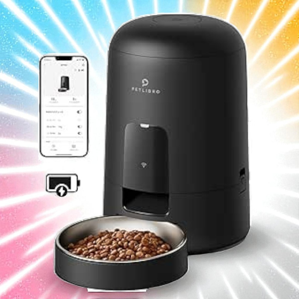 PETLIBRO AIR WiFi Cat Feeder - Cordless, App-Controlled, 2L, Stainless Steel, Easy Clean