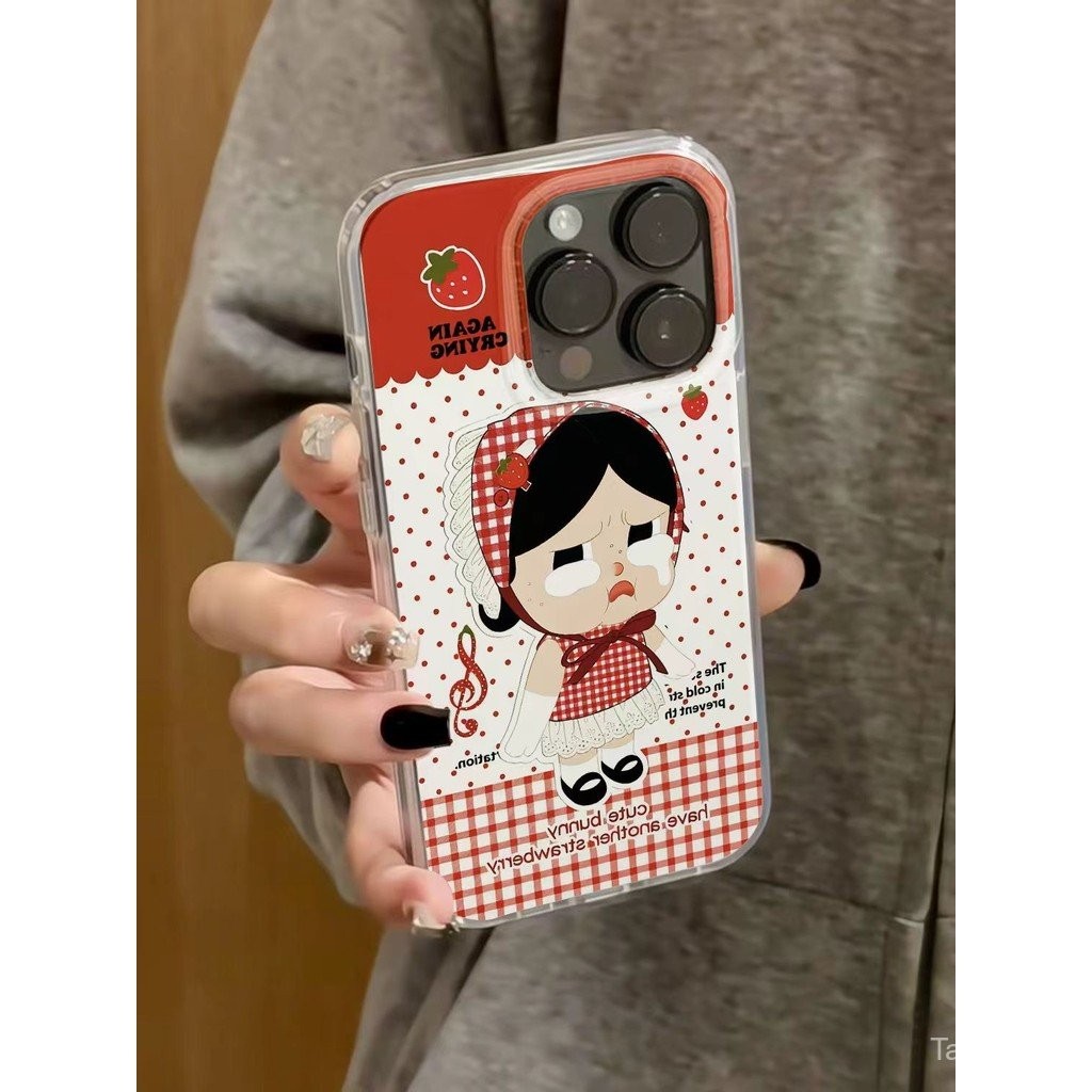 เคสโทรศัพท์เหมาะสําหรับiPhone 7 8 X XS XR XSMAX 11 12 13 14 15 16 17 Pro max Plus Air Strawberry Cry