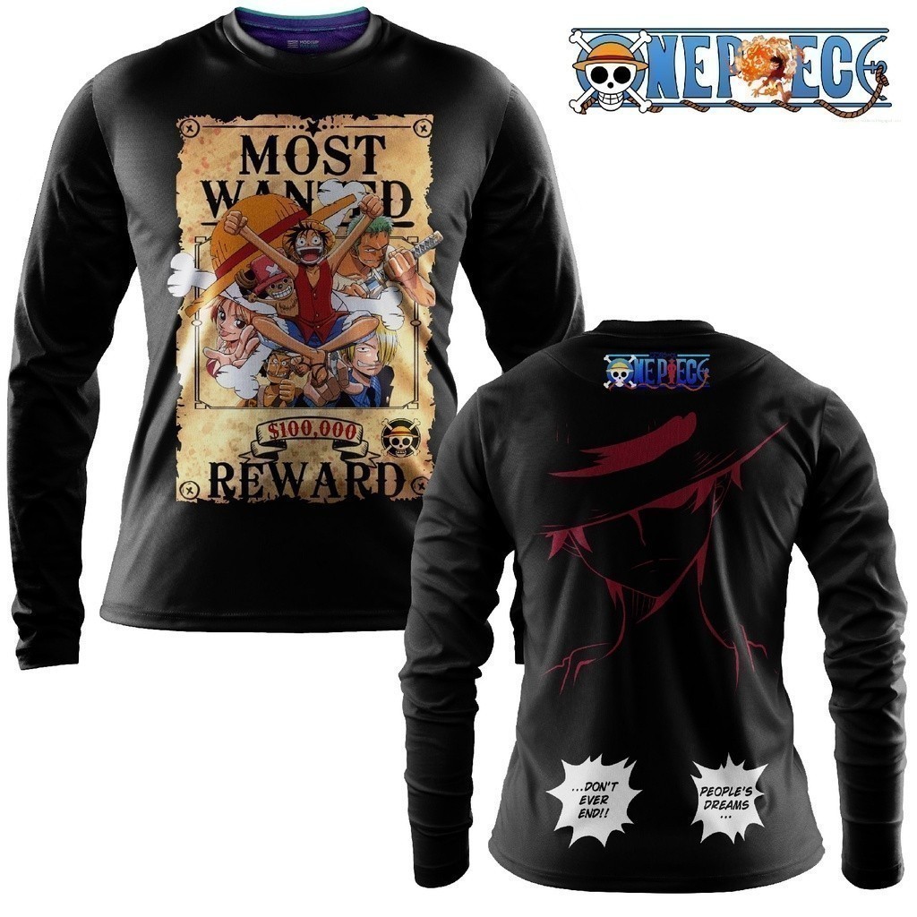 2025 แฟชั่น Wanted Luffy One Piece Tshirt / Jersi ชุดไมโครไฟเบอร์ / Jersey Sublimation / Jersey TShi