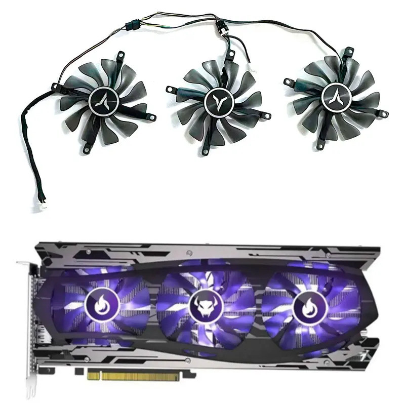 85 มม.4PIN RTX3060 3060TI GPU พัดลมเหมาะสําหรับ YESTON GeForce RTX 3060 RTX 3060 Ti กราฟิกการ์ดพัดลม