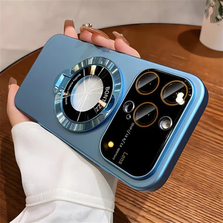 ใหม่ฝาครอบหรูหรา Matte PC เคสโทรศัพท์พร้อมชั้นวางในตัวกันกระแทก Hard Case สําหรับ IPhone 16 15 14 13 12 11 Pro Max 16plus 15plus เลนส์ป้องกันกรณี