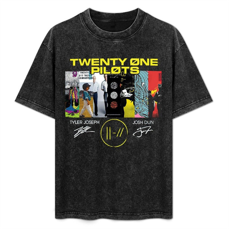 COD 25 Men Rock Band Twenty One Pilots Vintage Washed T-shirt Me W7SD