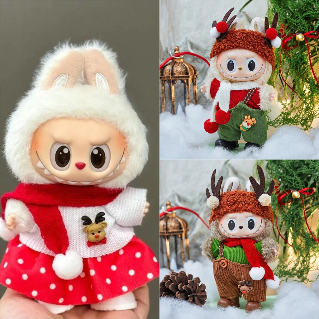 สําหรับ Labubu แฟชั่นชุดสําหรับ Labubu อุปกรณ์เสริมเสื้อผ้าเหมาะสําหรับ Ropa Labubu คริสต์มาสกวางชุดสีแดงเสื้อผ้าคริสต์มาส - รูปที่ 3