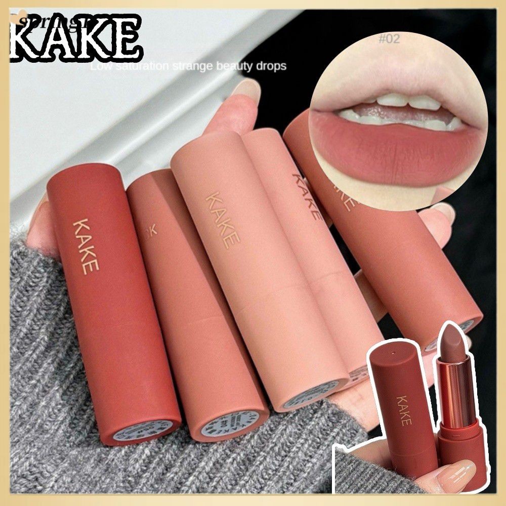 ✨ ลิปสติกเนื้อมูสแมทท์ 5 สี Kake ลิปเคลือบกันน้ำ ติดทนนาน ไม่ตกร่อง เครื่องสำอาง (SPRING)