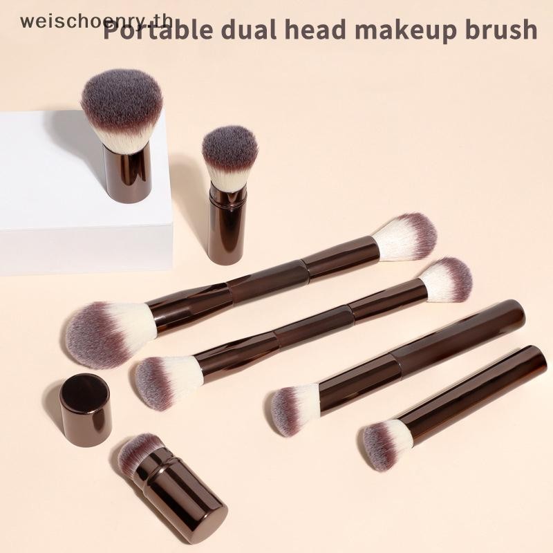 WW Pro Double Headed แปรงแต่งหน้า Foundation คอนซีลเลอร์ Bronzer Blusher Retractable Professional แป