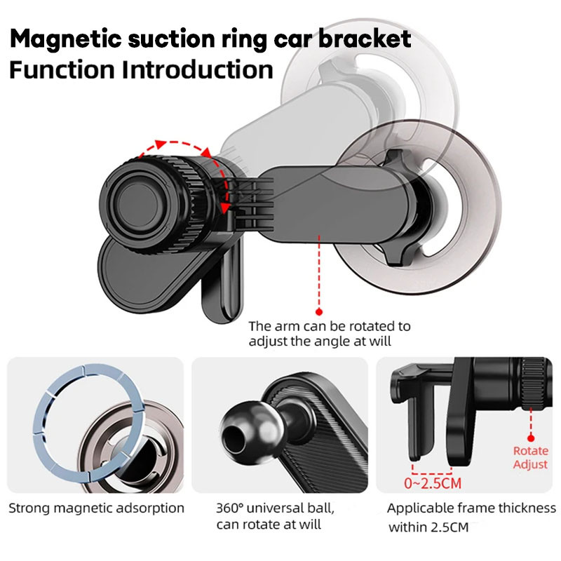 ที่ยึดติดรถยนต์แบบแม่เหล็ก HOCO H57 ที่จับมือถือ Magnetic Ring Car Holder สำหรับติดหน้าจอรถยนต์ ราคา ถูกที่สุด ดีลบีเคเค แกลเลอรีภาพที่ 6