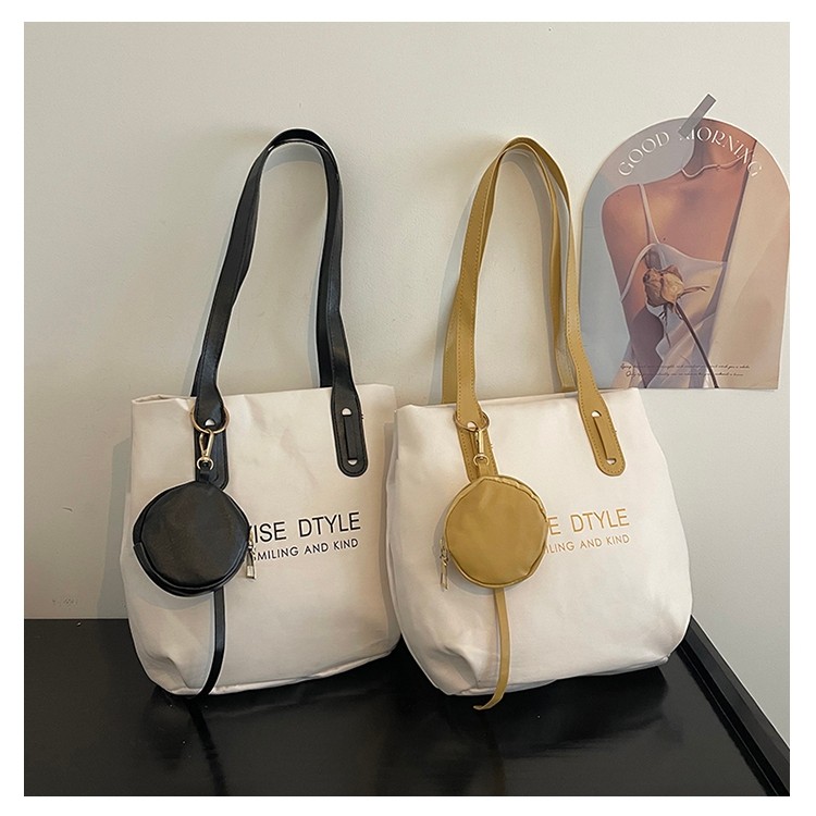 JNK #6083 กระเป๋าโทท์คุณภาพดี แนวสไตล์ชิล มาพร้อมกระเป๋าเล็ก