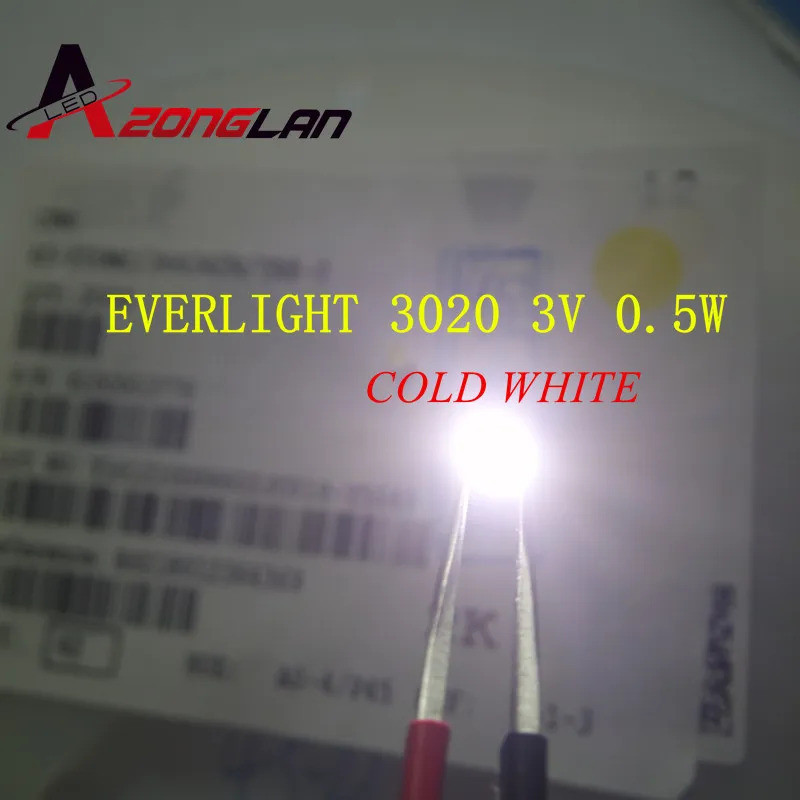 200PCS EVERLIGHT LED Backlight 0.5W 3V 3020 Cool white Notebook / Tablet Application 45-11-BFSB-6130