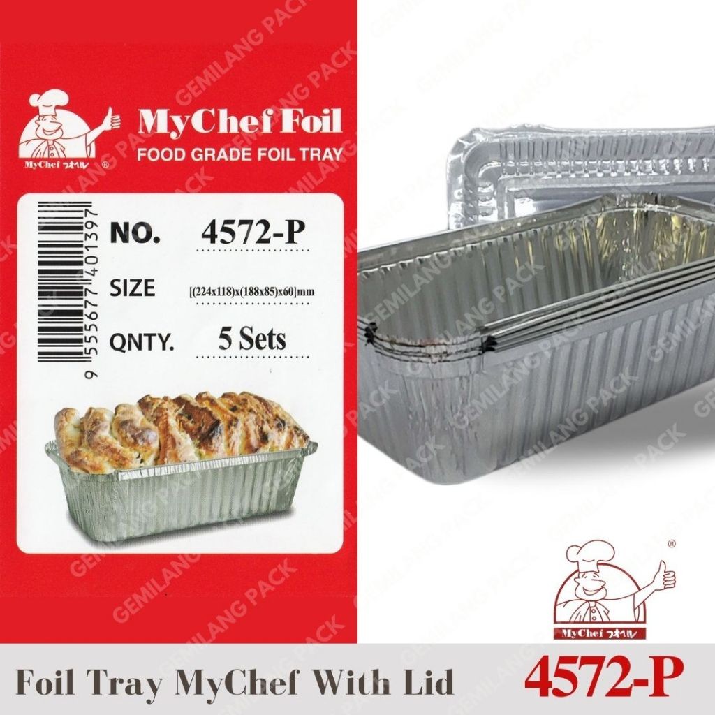 ถาดฟอยล์ Mychef 4572-P 5ชุดพร้อมฝาปิด