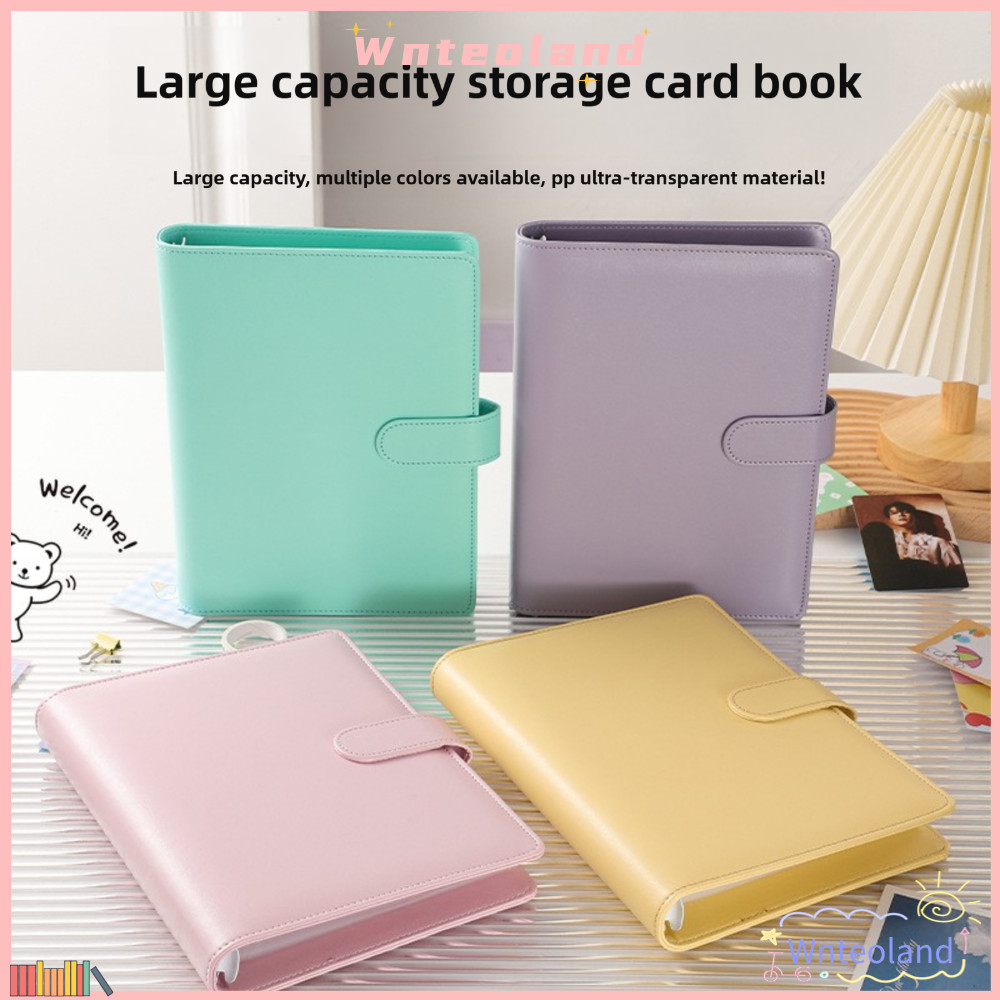 WNTEOLAND อัลบั้มภาพ, หลายกระเป๋า A5 Kpop Idol Photocards ผู้ถือ, PU สีทึบการ์ดไอดอลรวบรวมหนังสือ Photo Card Supplies