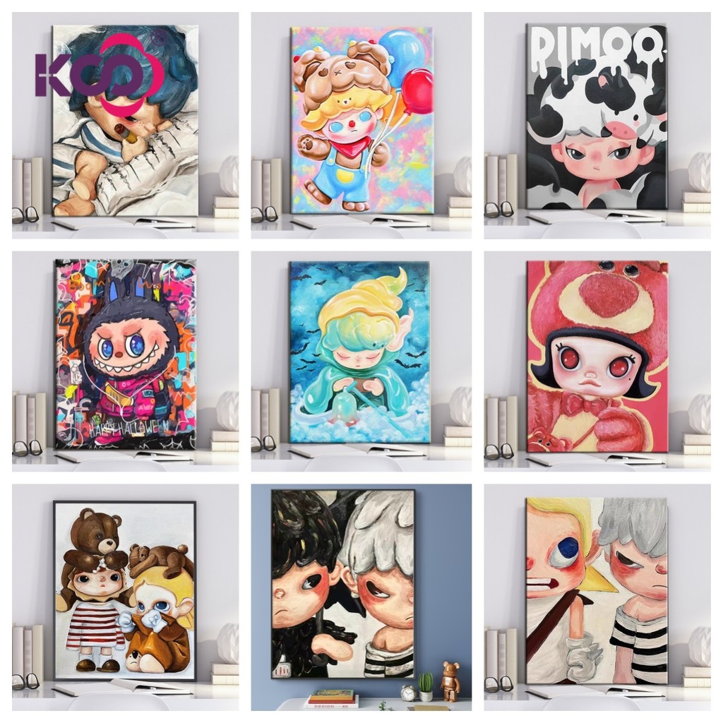 LABUBU Zero Foundation การ์ตูนน่ารัก ภาพวาดเพชร ตกแต่งบ้านด้วยความหรูหรา