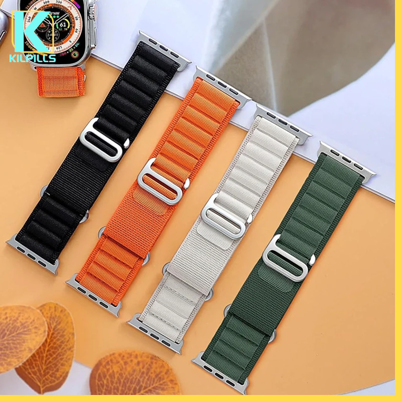 กีฬาสูงภูเขากลับไนล่อนสายคล้องคอ for Iwatch Ultra/SE 3 2 49 มม. Apple Watch Series 11 10 9 8 7 6 5 46 42 45 41 44 40มม.