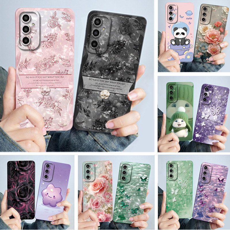 ใหม่ปลอกร้อนสําหรับ Samsung Galaxy M23 F23 Buddy 2 M13 F13 แฟชั่นความเรียบง่ายดอกไม้ซิลิโคนเหลวเคสโทรศัพท์กันกระแทกฝาหลัง