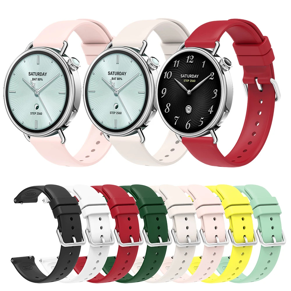 18 มม.สายรัดข้อมือสร้อยข้อมือสําหรับนาฬิกา Xiaomi S4 41 มม.สําหรับ Huawei นาฬิกา GT 6 5 4 41 มม.สายรัดข้อมือเข็มขัดอุปกรณ์เสริม