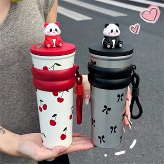 700มล มีหลอด การ์ตูน แก้วน้ำ 304สแตนเลสของขวัญถ้วยสูญญากาศพน…