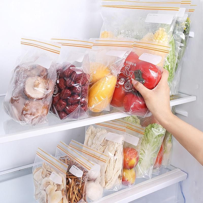 ThaiJOY ถุงเก็บอาหาร วัสดุ PE ปราศจาก BPA ถุงเก็บมีซีปใช้ใหม่ได้ที่เก็บอาหารกล่องซีลสุญญากาศสำหรับใส่อาหารแบนถุงถนอมอาหารสำหรับเก็บผักผลไม้เนื้อนมขนมขบเคี้ยวแซนวิช - รูปที่ 2