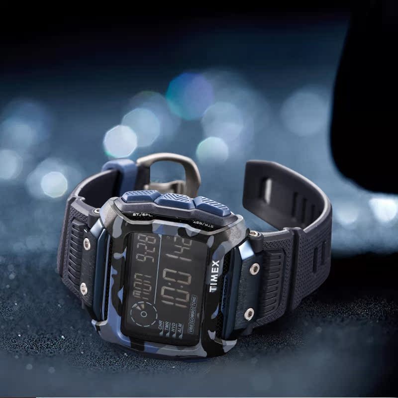 TIMEX TIMEX กีฬากลางแจ้งนาฬิกาอเมริกันนาฬิกาผู้ชายกันน้ํามัลติฟังก์ชั่นนาฬิกาอิเล็กทรอนิกส์ของแท้ TW